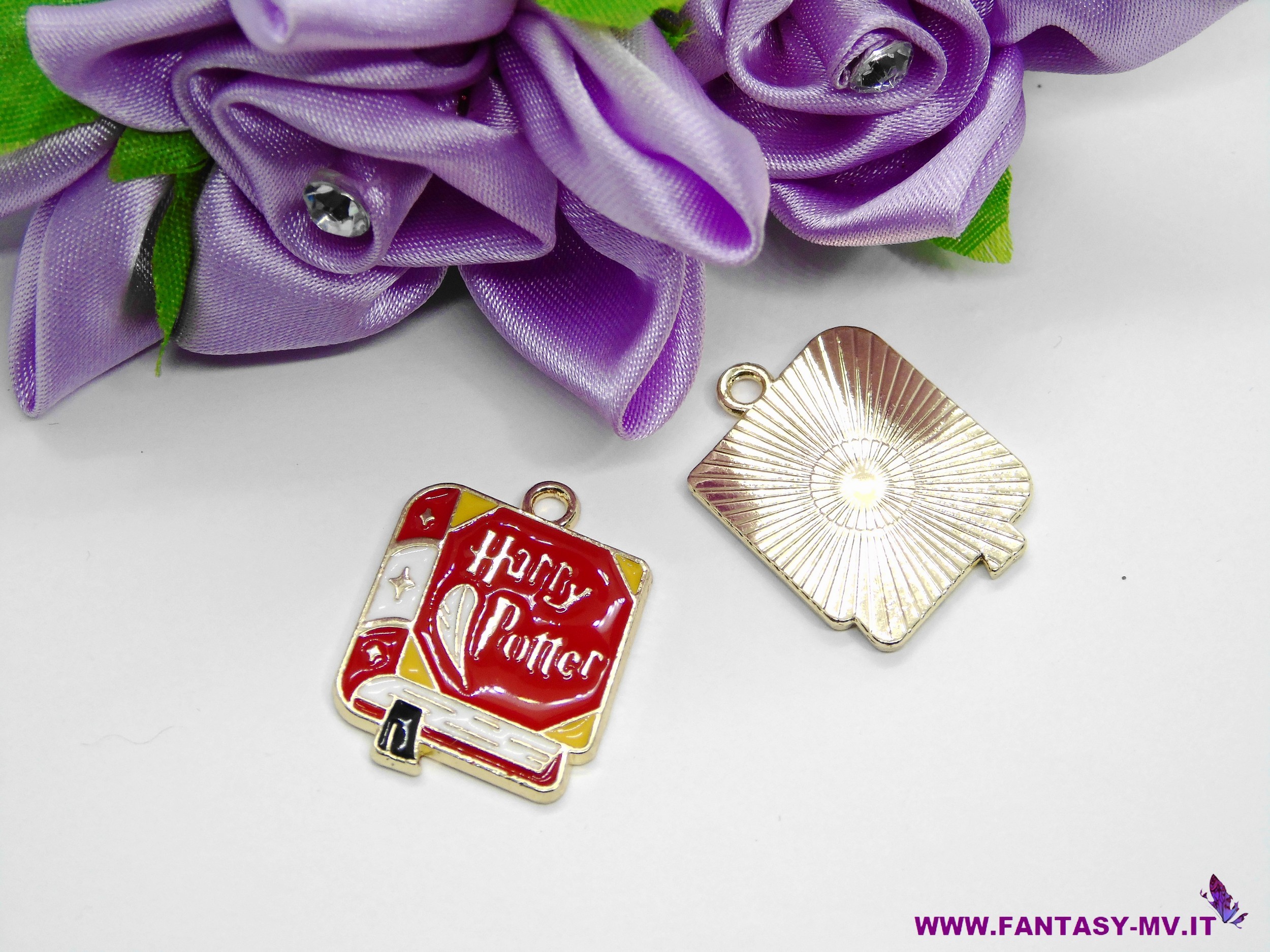 Charm smaltato libro di Harry Potter 18x24mm Componenti per la creazione di bigiotteria fantasy mv